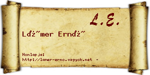 Lámer Ernő névjegykártya